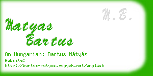 matyas bartus business card