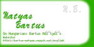 matyas bartus business card